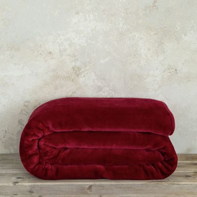 Κουβέρτα Υπέρδιπλη Βελουτέ Coperta Red 220x240 Nima Home