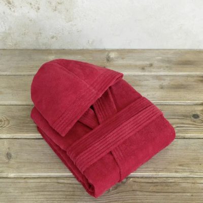 Μπουρνούζι Με Κουκούλα Large Zen Happy Red Nima Home