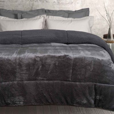 Κουβερτοπάπλωμα Μονό Sherpa 1183 Dark Grey Das Home