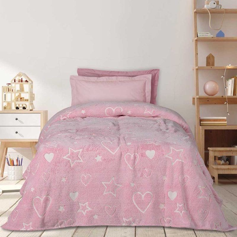Κουβέρτα Μονή Fleece Φωσφοριζέ Das Home 4898