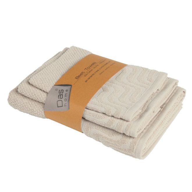 Πετσέτες Μπάνιου Σετ 3τμχ Das Home 0880 Beige 1 Das Home 0880