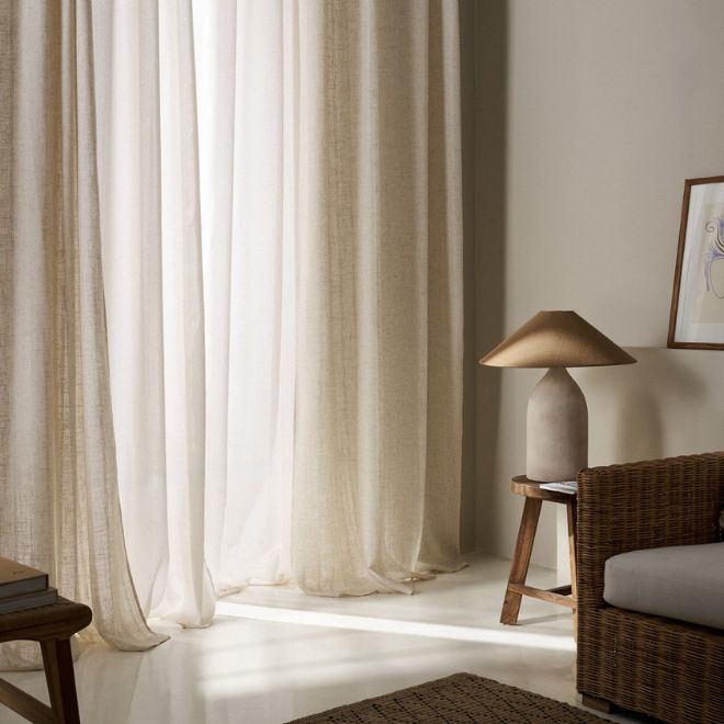 Κουρτίνα 140x295 Με Τρέσα Gofis Home Nysera Linen 705/06 1 Gofis Home Nysera Linen 705/06